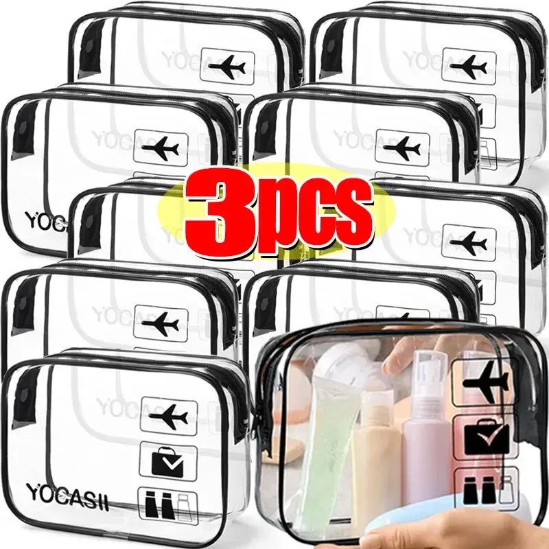 1/3 pièces Transparent fermeture éclair maquillage sac organisateur boîte hommes femmes voyage clair sac cosmétique étanche toilette lavage maquillage sacs