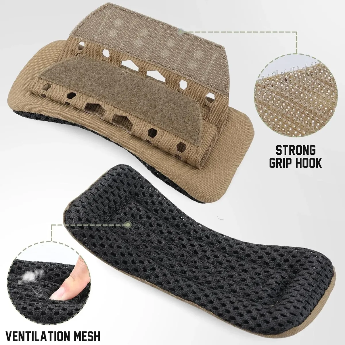 protection coude tissu vert noire perforations sport militaire sac dos gilet randonnée ventilation choc absorbant