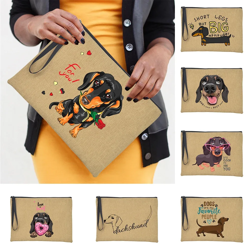 trousse de toilette voyage pochette maquillage jambes courtes mais grande attitude teckel chien imprimer trousse de maquillage voyage organisateur de toilette sacs à cosmétiques pour femmes pochette à fermeture éclair