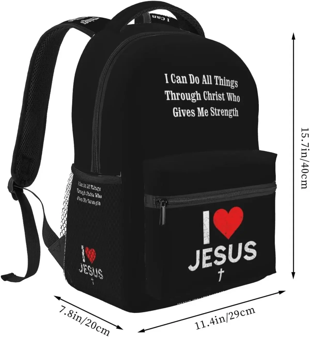 j'aime jésus sac à dos chrétien jésus croix voyage sac à dos pour ordinateur portable décontracté collège sac à dos bookbag pour femmes hommes