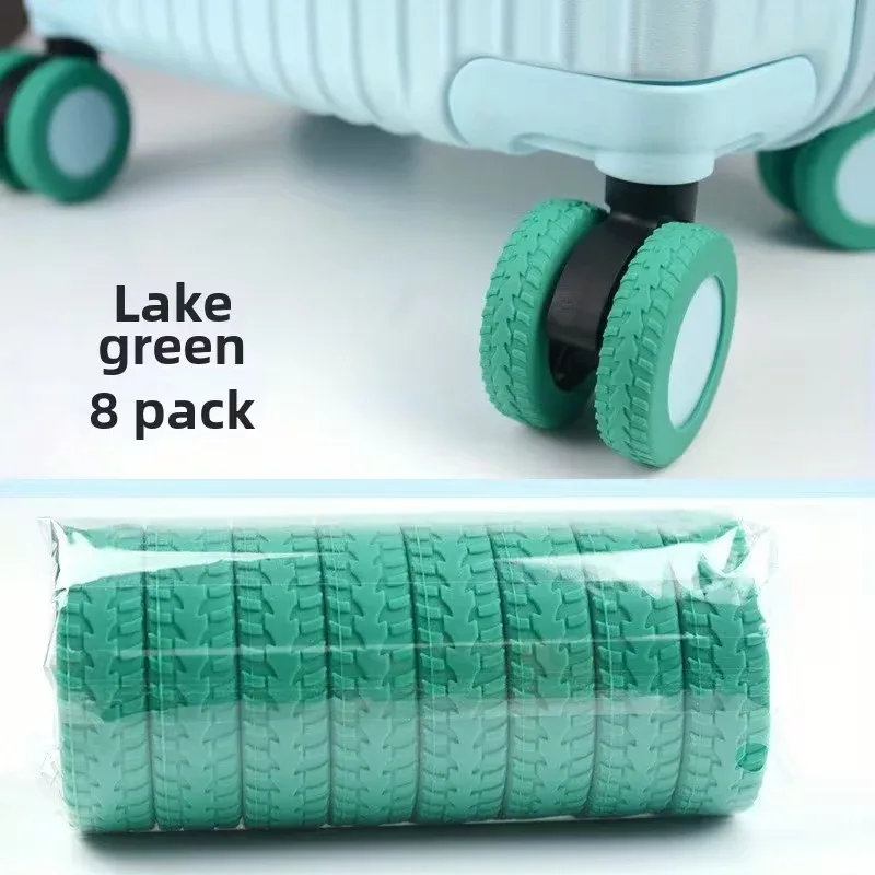 roulettes caoutchouc vert eau silencieuses amortisseuses design ergonomique largeur ajustable usage voyage valises standard rechange accessoire bagage