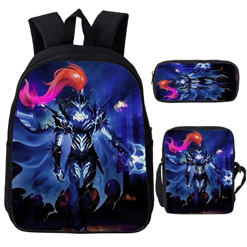 solo nivellement igris enfant sacs à dos sac à bandoulière trousse à crayons 3 pièces ensemble grande capacité sacs d'école pour garçons filles voyage sacs à dos