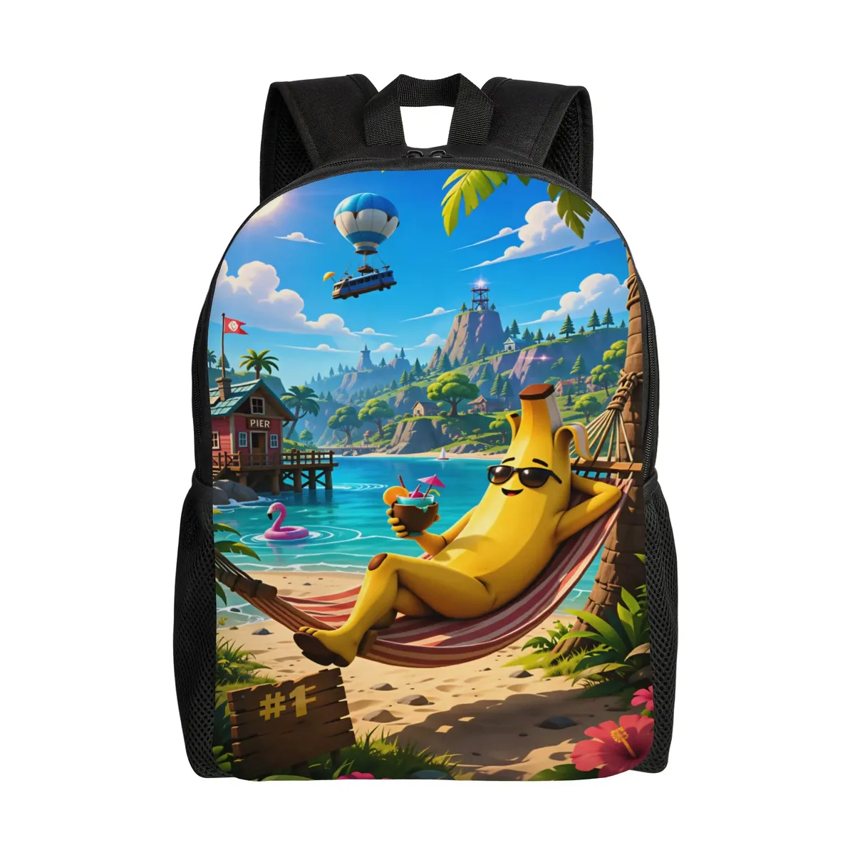 sac à dos peely victory royale banana, sacs à dos kawaii pour garçons et filles, sacs de randonnée souples pour lycée, sac à dos design