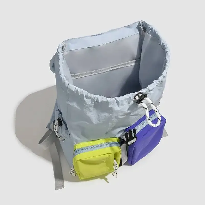 sac à dos double bandoulière décontracté, tendance, en nylon résistant à l'eau, grande capacité, personnalité polyvalente, pour étudiant
