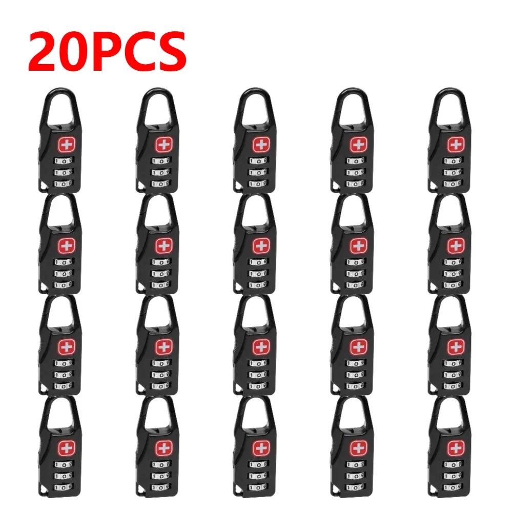 cadenas de verrouillage en alliage portable, 1 à 20 pièces, pour bagages de voyage en plein air, sac à dos à fermeture éclair, sac à main, combinaison antivol sûre, serrure à numéro de code