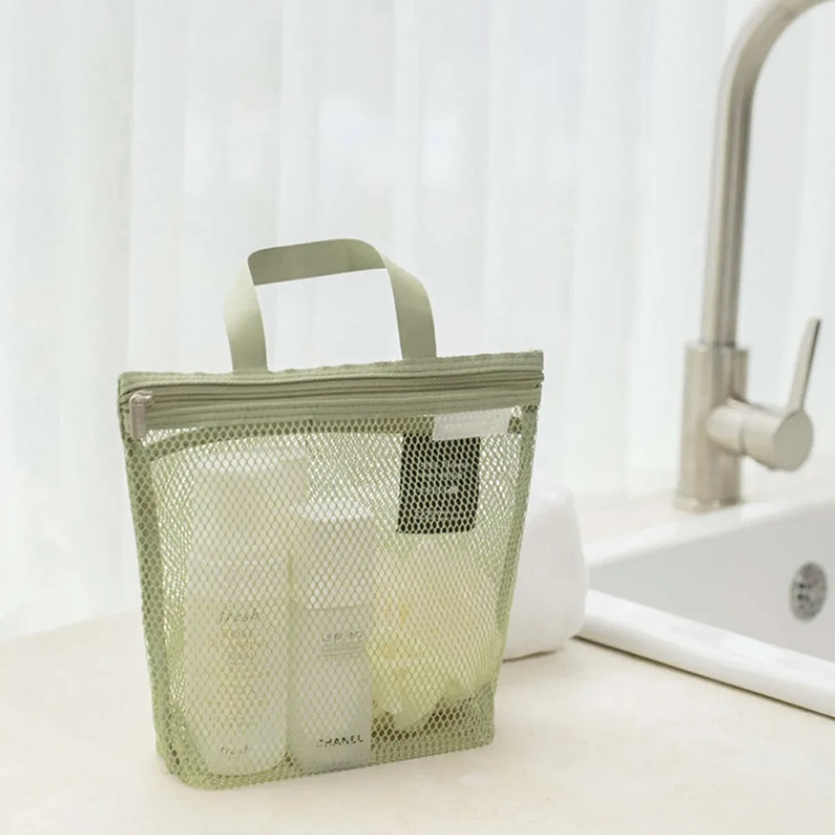 sac de maquillage portable, sac de bain imperméable en maille, sac de sport, sac de rangement pour articles divers, trousse de toilette de voyage