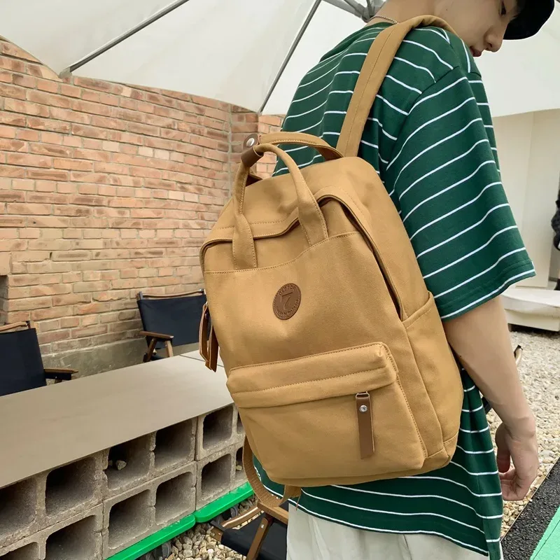 sac à dos de collège en toile pour hommes et femmes, sac de livre de voyage rétro, sacs d'école vintage pour filles et garçons, ordinateur portable étudiant, mode féminine, nouveau