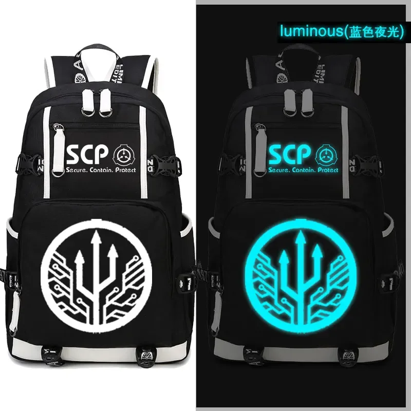 sac à dos scp secure contain protect, cartable noir, sacs d'école de dessin animé, sac à dos de voyage lumineux, sacs initiés par ordinateur portable usb