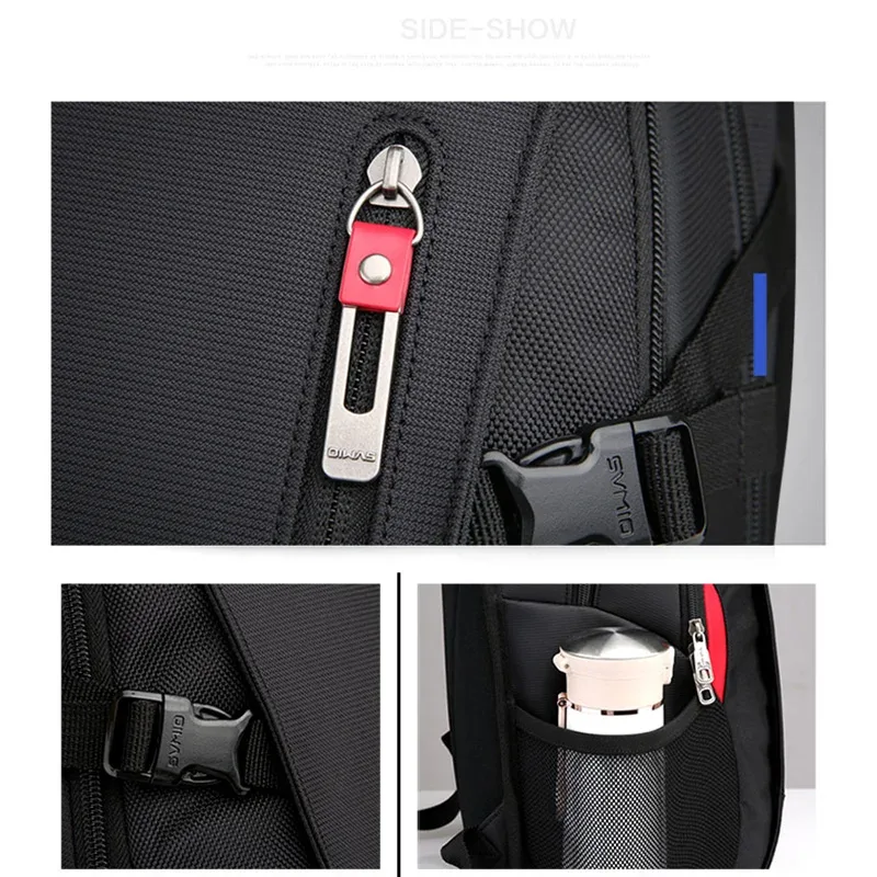 oiwas-sacs d'école en nylon imperméables pour adolescents, sacs à dos pour ordinateur portable de 14 pouces, sac à dos décontracté lancé, sac à dos de voyage pour hommes, 29l