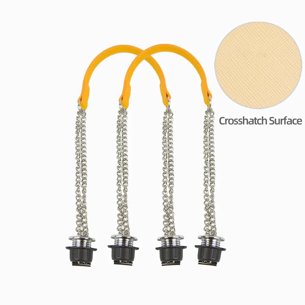 nouvelle paire de chaînes doubles longues argentées obag avec vis à placage métallique pour poignée obag, sac à main pour femme, sac à bandoulière