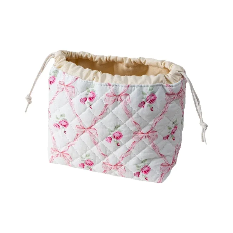 sac de rangement portable de voyage grande capacité avec cordon de serrage, en forme de coquille, mignon, de niche, pochette de rangement polyvalente en coton