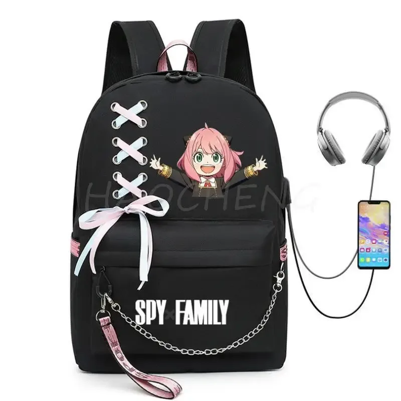 spy x family anya forger anime sac à dos pour femmes kawaii design étudiant école sac à bandoulière toile jeunesse voyage en plein air sac à dos