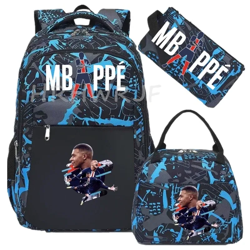 sac à dos pour ordinateur portable m-mbappes, pour femmes et hommes, sacs à dos décontractés pour le sport et le football, sac à dos oxford pour femmes, sac d'école pour hommes, sac de voyage, mochilas 3 pièces