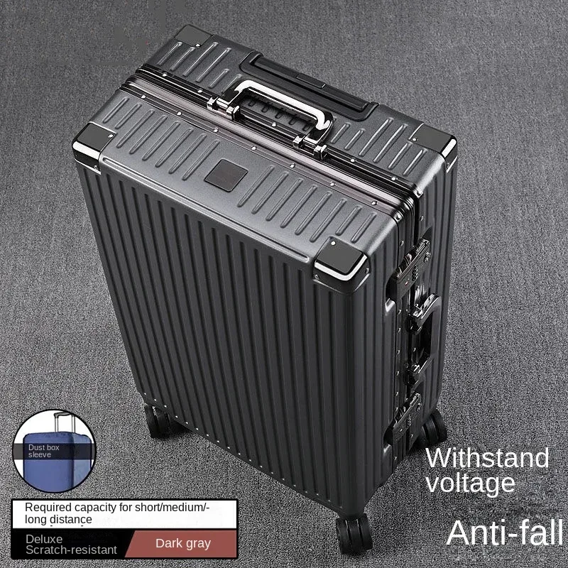valise à cadre en aluminium, grande capacité, valise à roulettes robuste et durable, valise de cabine à code, valise en pc renforcé, 20/22/24/26/28