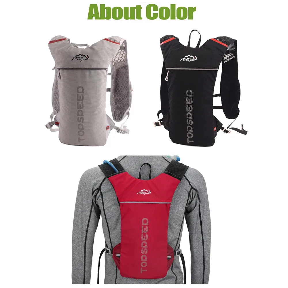 sac à dos d'hydratation pour course à pied 5l, sac de course ultra léger pour marathon, sac à dos de vélo, option gourde souple 500ml