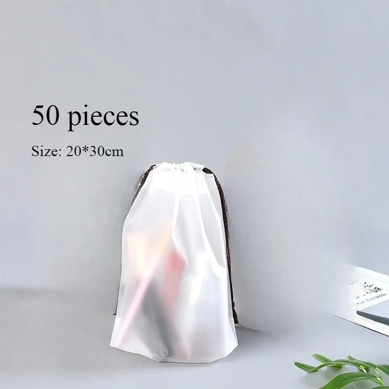 lot de 50 sacs de rangement jetables épais à grande capacité pour la maison, les voyages ou l'usage en cuisine, sacs d'emballage à cordon anti-poussière