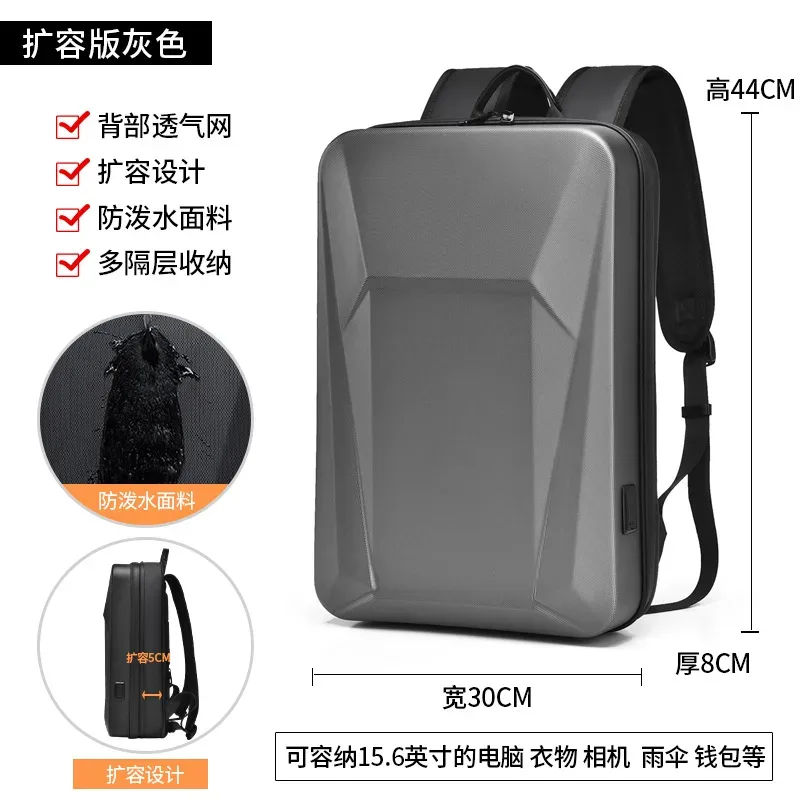 sac à dos décontracté pour homme, pour ordinateur portable de gaming, étanche, coque rigide, sac de voyage professionnel, style tech tendance, 16 pouces, capacité 20-35l