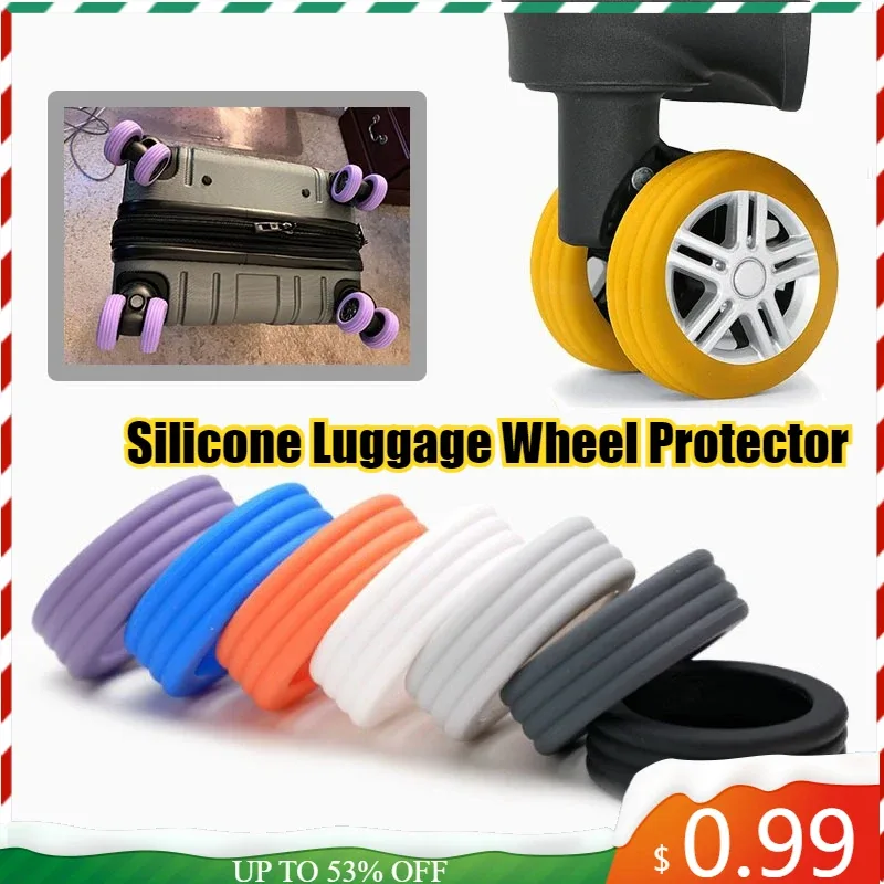 protecteur de roues de bagages silencieux en silicone, 8 pièces, boîtier de chariot, manchon de roulette silencieux, accessoires de bagages, housse de roue de valise