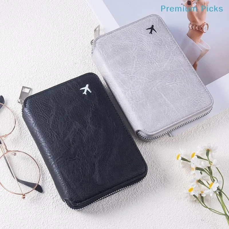 porte-passeport zippé portable, grande capacité, organisateur de cartes d'identité et de billets de voyage, porte-monnaie durable et portable pour les voyages de vacances