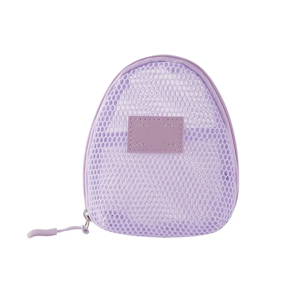 sac à cosmétiques décontracté en nylon, pochette de rangement à fermeture éclair, sacs de maquillage multi-usages en maille pour voyage