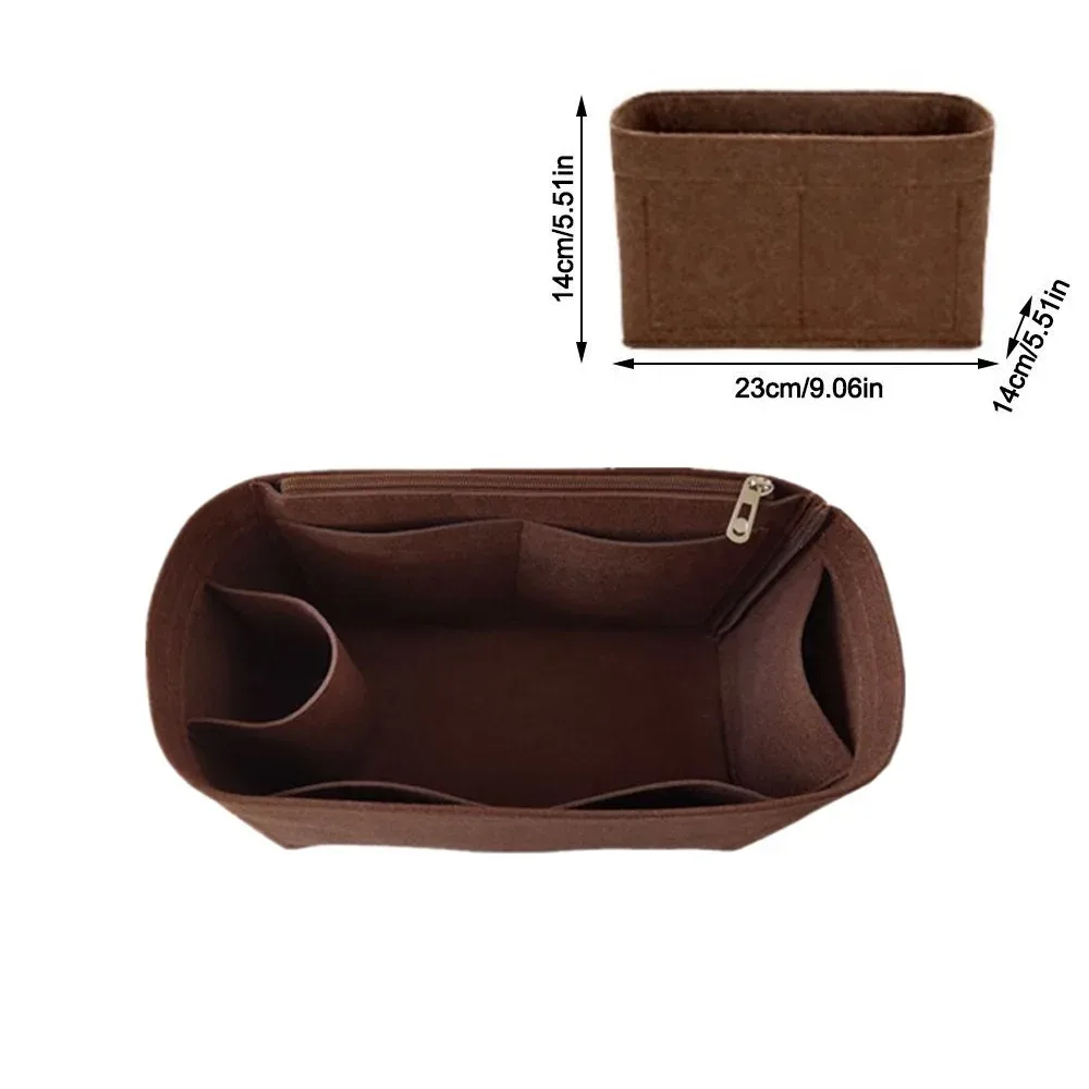 sac d'insertion en feutre multi-poches avec fermeture éclair, organisateur de sac à main grande capacité, sac intérieur pour lv speedy25/30/35/gentlewoman