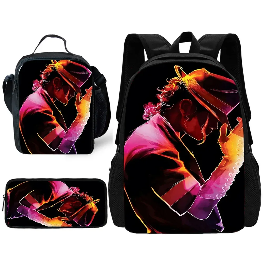 sac à dos pour enfants, chanteurs populaires, michaels jackson, avec sacs à déjeuner, sacs à crayons, sacs d'école pour garçons et filles, meilleur cadeau
