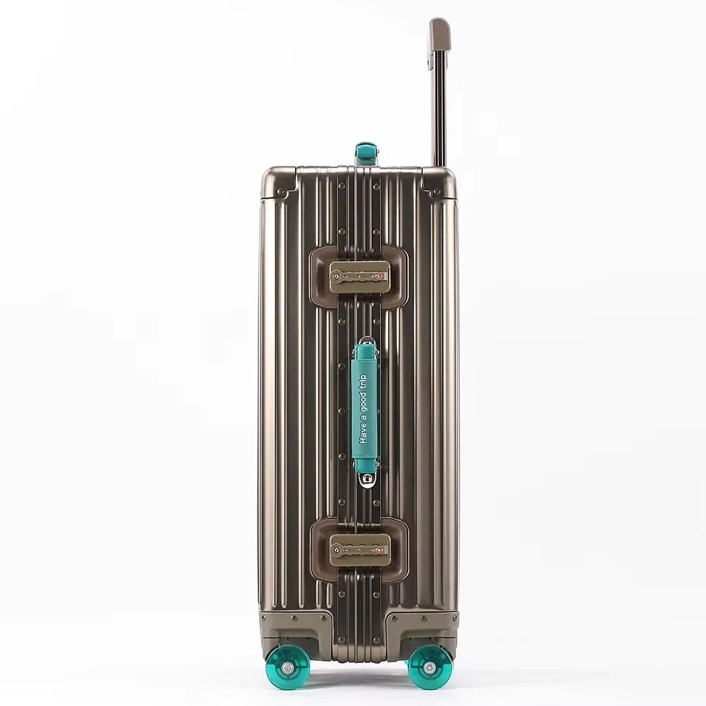 valise de voyage tout en aluminium et magnésium, bagages roulants, boîtier de chariot en alliage avec roue silencieuse spinner, serrure tsa, cabines à main