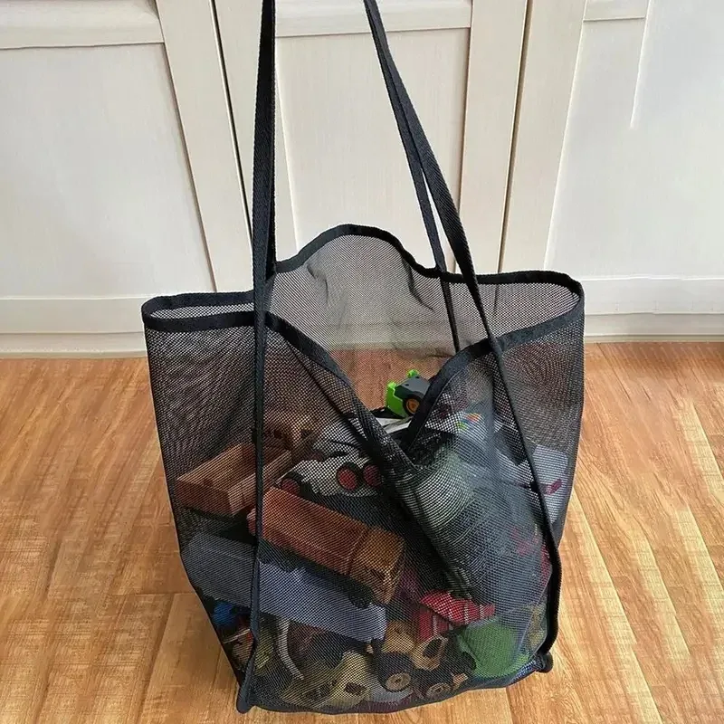 grand sac de plage en maille, léger et respirant, sac à bandoulière pour la piscine, les voyages, les serviettes, les jouets, le shopping