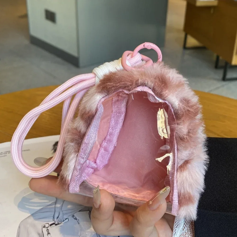 sac de marche pour poupée, porte-clés de dessin animé, sac de rangement pour poupée, sac d'exposition transparent pour voyage, organisation pour enfants