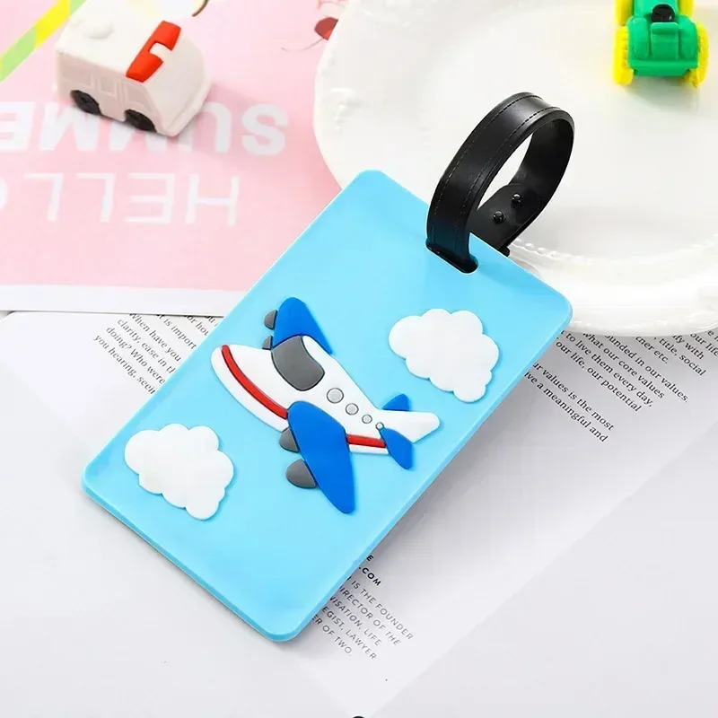 étiquette d'identification de valise anti-perte en silicone, motif de fruits de dessin animé, étiquettes d'identification de nom, étiquette de bagage, étui de voyage