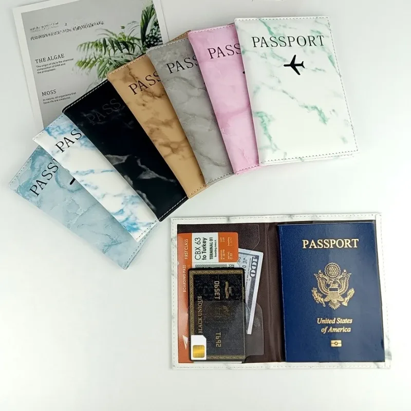 couverture de passeport en cuir pu, porte-passeport de voyage simple avec lettres d'avion imprimées pour femmes et hommes, cadeau de mariage à la mode