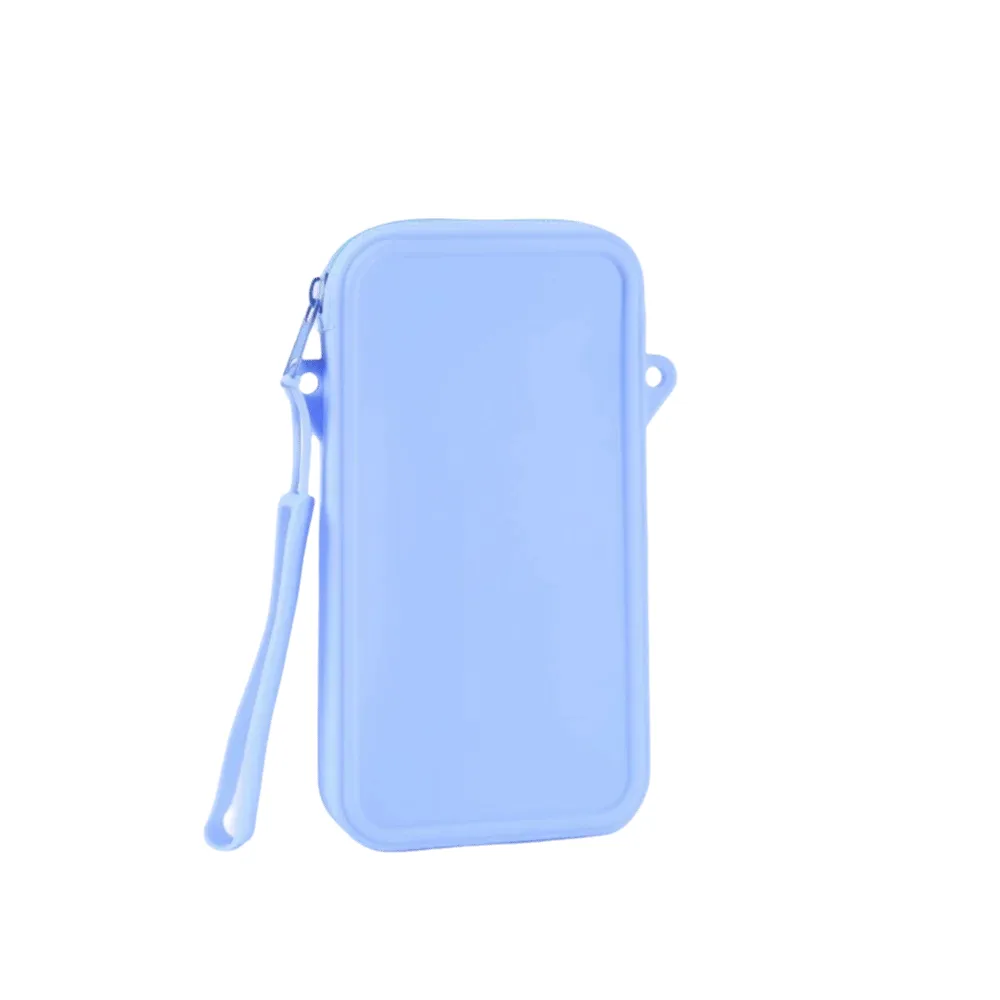 sac de maquillage multi-usages en silicone, résistant aux chocs, couleur unie, organisateur de rangement carré, sac cosmétique universel imperméable et portable