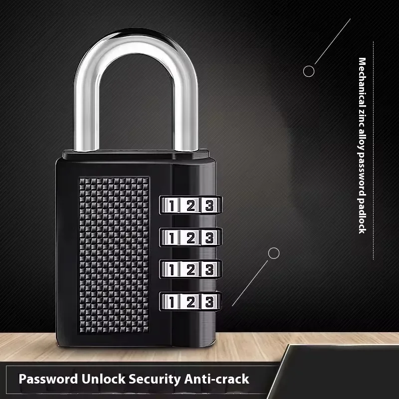 cadenas à combinaison à 4 chiffres en alliage de zinc, antivol, résistant aux intempéries, pour bagages, extér