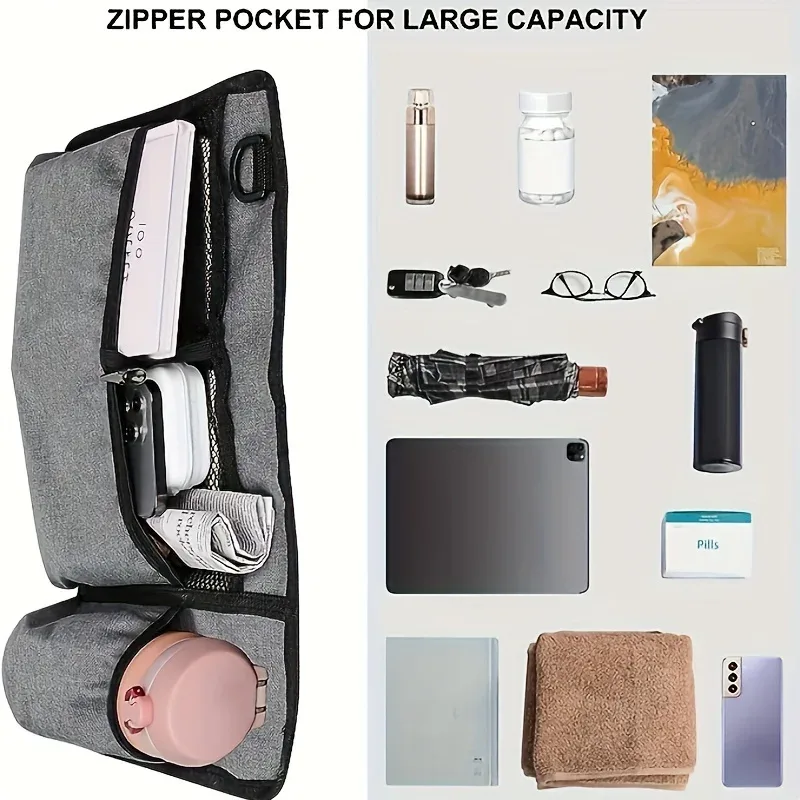 sac de rangement multi-poches en nylon imperméable : à suspendre latéralement pour déambulateurs/fauteuils roulants, rangement portable