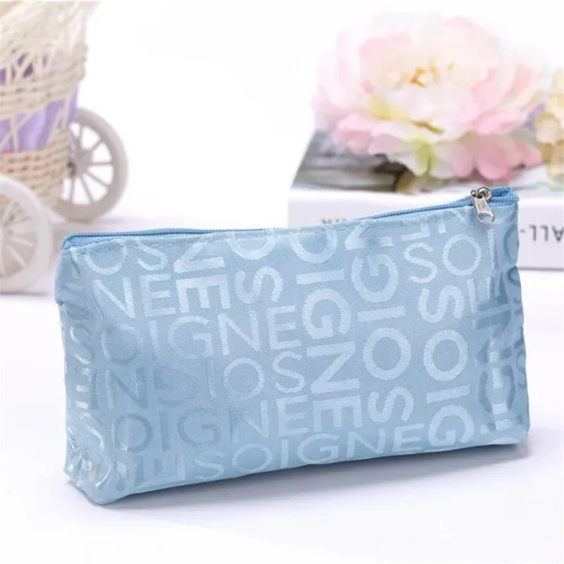 trousse de maquillage fille avec imprimé cœur et lettres, sac de rangement pour articles de toilette, organisateur de maquillage, trousse de beauté