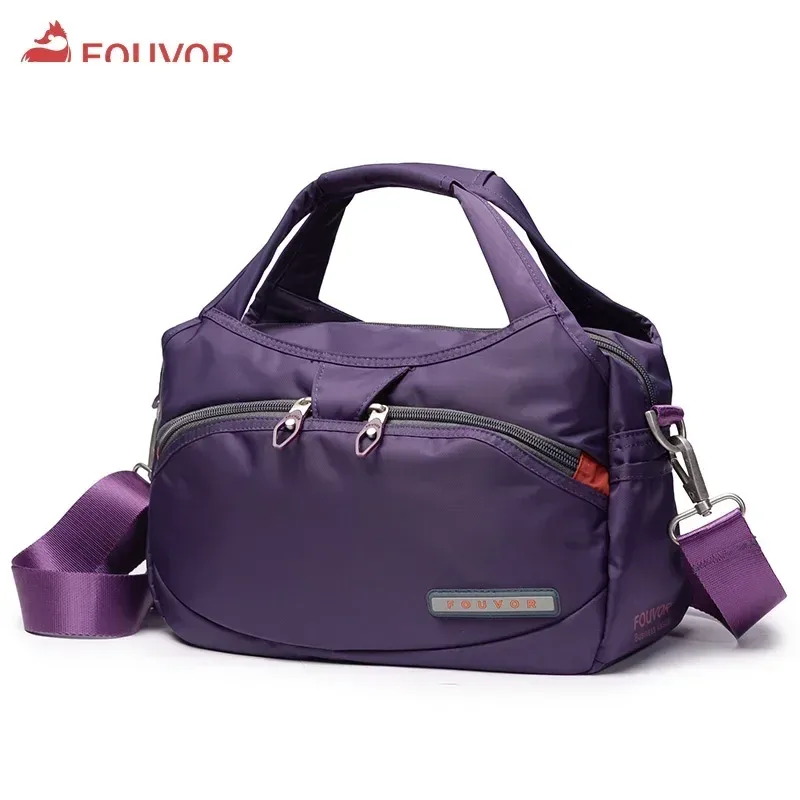 fouvor femmes sac en nylon 2025 nouvelle mode grande capacité sacs à bandoulière oxford sac à main dames décontracté voyage toile fourre-tout 2587-10