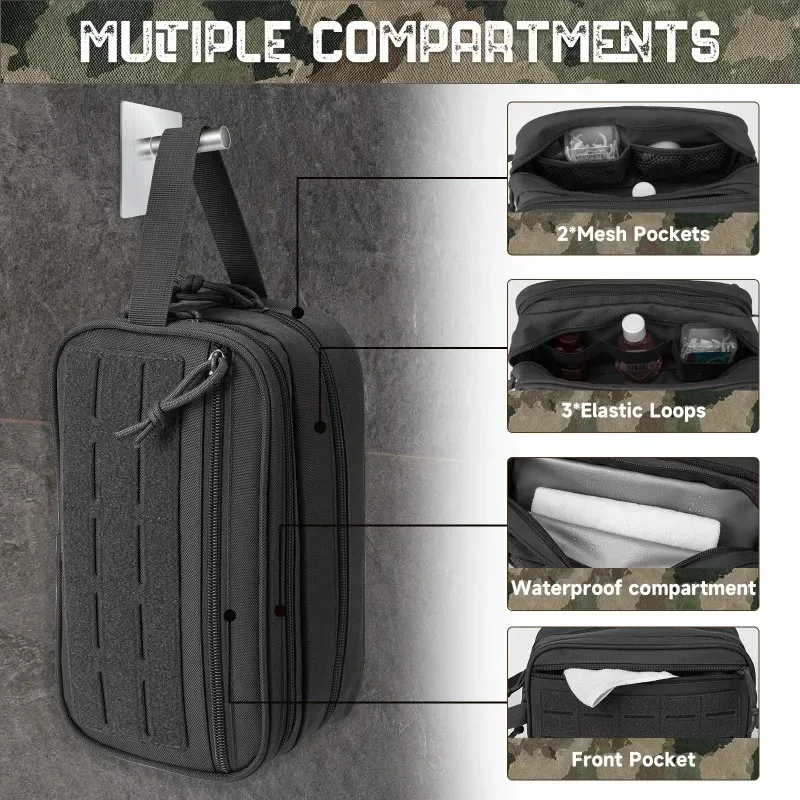 trousse de toilette pour homme, trousse de rasage pour homme, sac de douche de voyage, sac à dos à la taille, pocommuniste molle, petit kit dopp, sac à ceinture