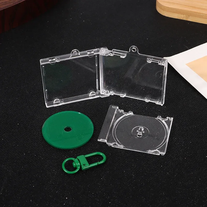 porte-clés album souvenir vierge, mini étui cd, breloque en forme de lecteur cd, breloques diy pour sac à dos