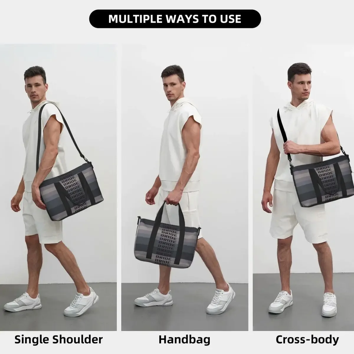 sac de voyage de plage en matériau personnalisé pour mariée jdm, fourre-tout de grande capacité pour salle de sport, sac à bandoulière de shopping pour femmes