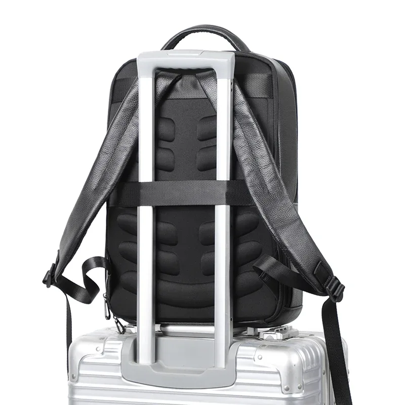 sacoche portable cuir vache noir polyester usb rechargeable voyage hommes bandoulière organisateur compartiments zippés