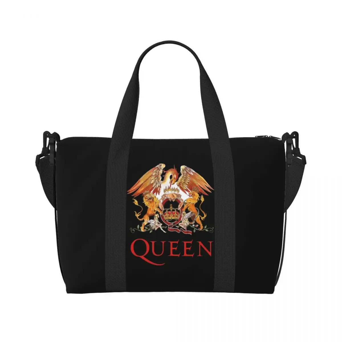 sac fourre-tout personnalisé freddie mercury queen band pour femmes, sac de voyage à bandoulière de plage de grande capacité