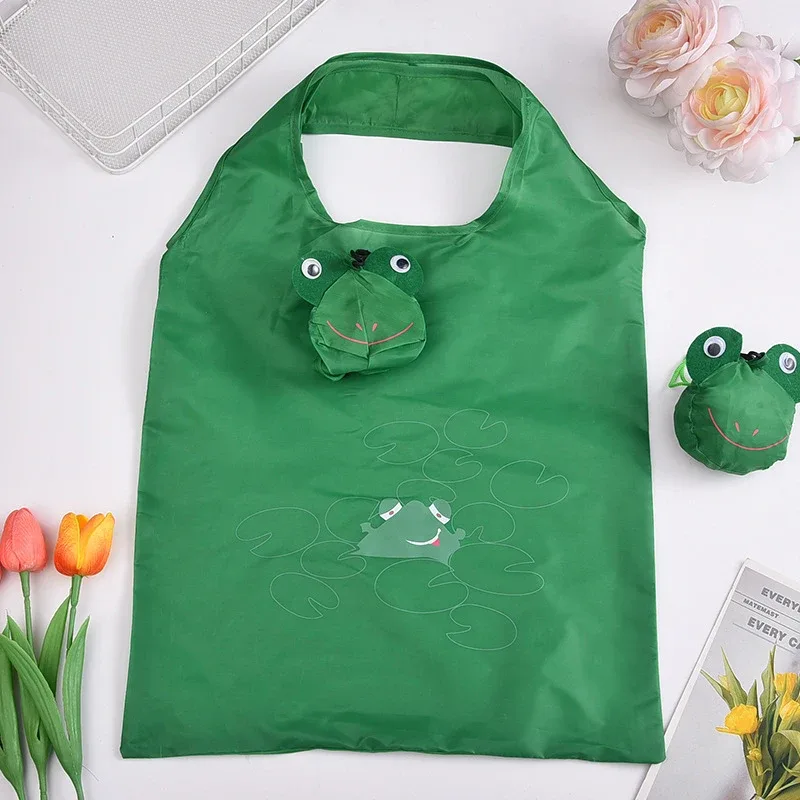 fourre-tout d'épicerie pliable imprimé animal, sac réutilisable de grande capacité, pochette de rangement de supermarché, achat écologique