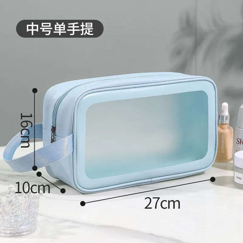 nouvelle trousse de toilette et de maquillage transparente imperméable à grande capacité, épaissie, sans logo, pour voyage, multi-usage, portable, cosmétique