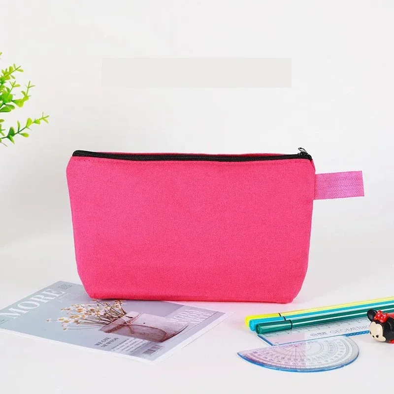 organisateur voyage cosmétique tissu coton couleur solide fermeture éclair crochet grande capacité sac rangement pinceaux maquillage papiers toilette