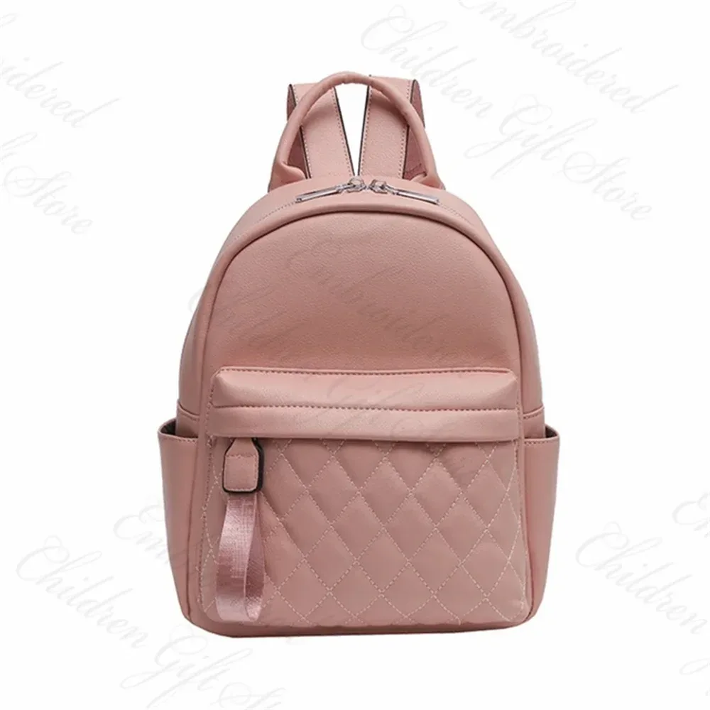sac à dos en pu pour femmes, sac à dos léger personnalisé avec nom brodé, cadeau d'anniversaire pour fille, sacs à dos en cuir