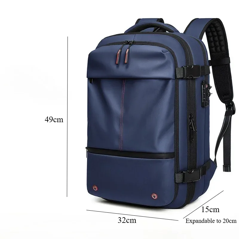 sac à dos de voyage pour homme, sacs à dos à compression sous vide, grande capacité, sacs pour ordinateur portable de 17 pouces, sacs à dos extensibles pour l'extérieur