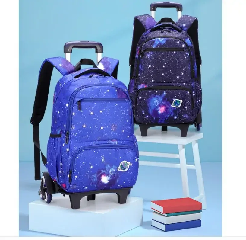 cartable à roulettes école sac à dos à roulettes pour garçons enfants sacs de chariot d'école bagages de voyage école sac à dos roulant sacs