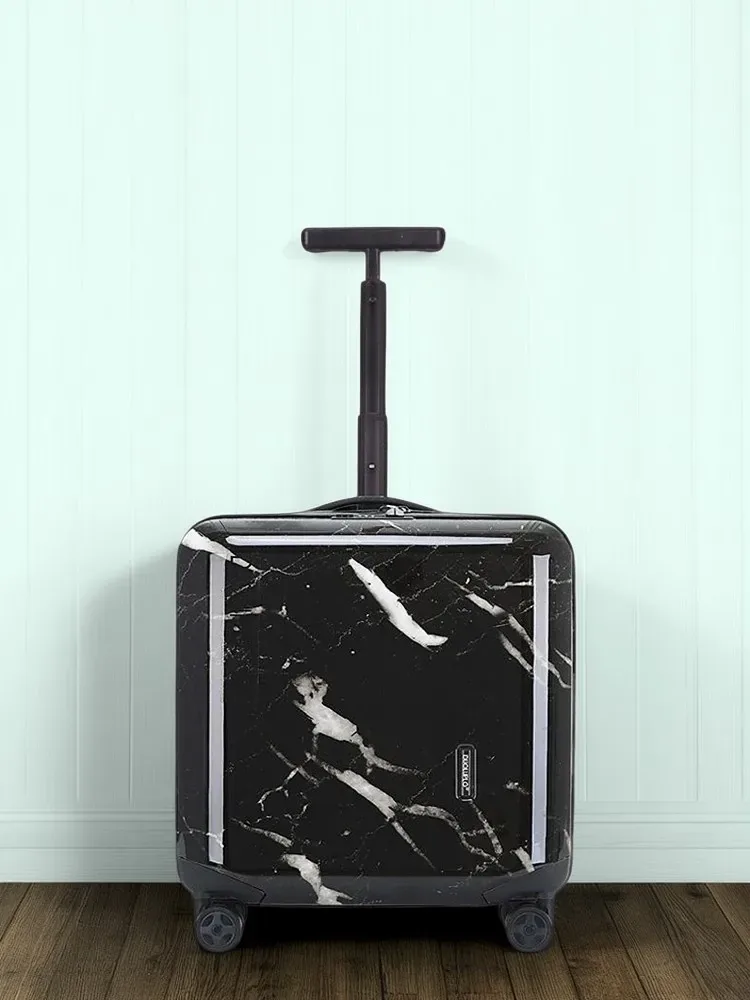 valise pc marbrée noir roues spinner légères bagages main format 18 pouces voyage business
