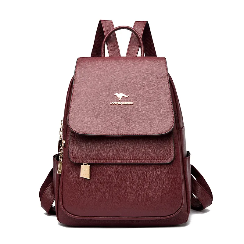 sac à dos en cuir de bonne qualité pour femmes, sac à dos de voyage de grande capacité, sacs d'école à la mode, sac à bandoulière mochila, nouvelle collection 2026