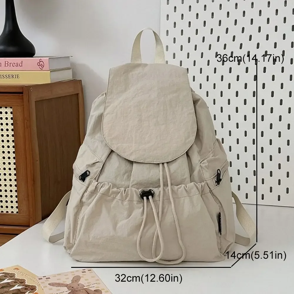 sac à dos de voyage léger et tendance, style coréen, imperméable, à cordon de serrage, grande capacité, en nylon, pour étudiants et adolescents